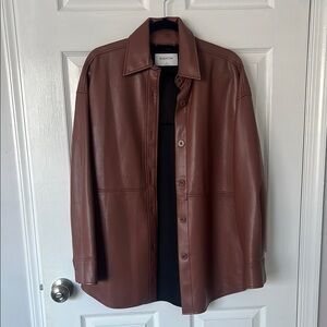 Babaton Brown Jacket with Collared Design and Relaxed Fit